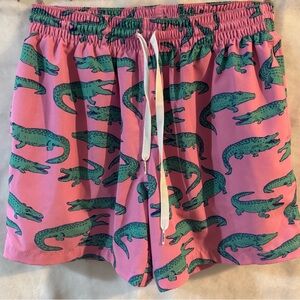 Chubbies Pink Alligator Swim Shorts